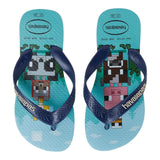 Havaianas Infradito Tinta Unita Con Fantasia Minecraft Azzurro Per Bambino