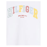 Tommy Hilfiger T-Shirt Girocollo Tinta Unita con Logo per Bambina KG0KG08525 BIANCO TOMMY HILFIGER 
