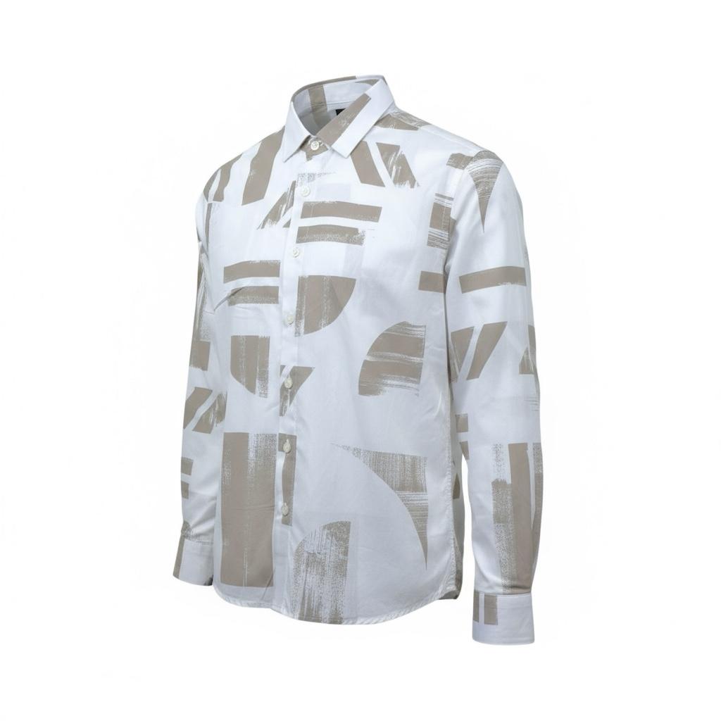 Antony Morato Camicia Tinta Unita con Fantasia Manica Lunga per Bambino MKSL00262X BIANCO ANTONY MORATO 