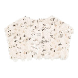 Dou Dou Maglia Giromanica Tinta Unita con Paillettes E Piume per Bambina DW5A51X BEIGE DOU DOU 