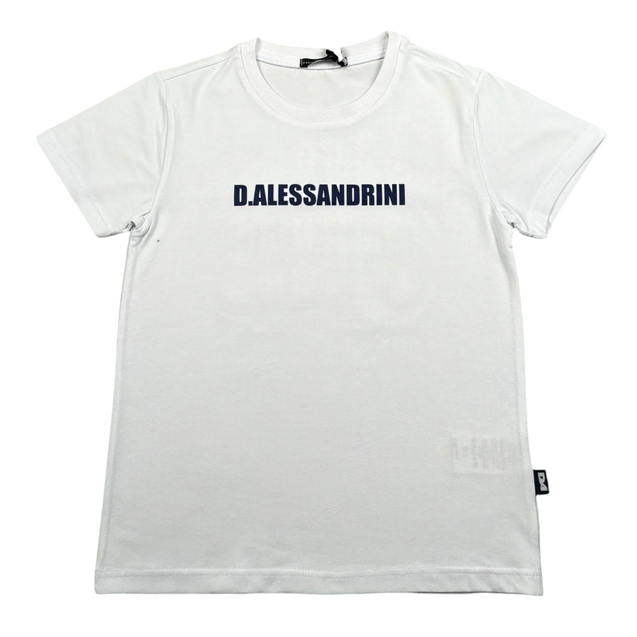 Daniele Alessandrini T-Shirt Girocollo Tinta Unita con Stampa per Bambino 1236M00053 BIANCO DANIELE ALESSANDRINI 
