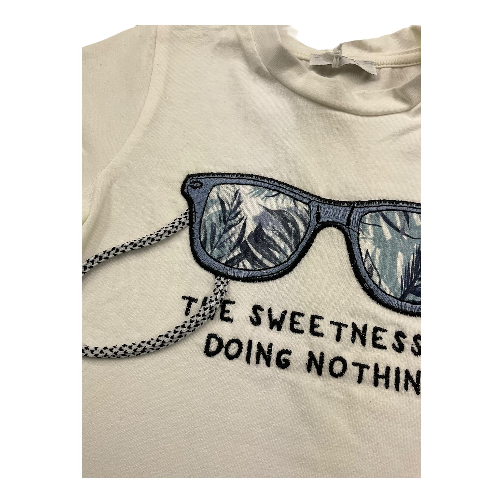 M+E' T.Shirt Girocollo Tinta Unita con Stampe per Bambino UEM0557J PANNA M+E' 