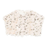Dou Dou Maglia Giromanica Tinta Unita con Paillettes E Piume per Bambina DW5A51X BEIGE DOU DOU 
