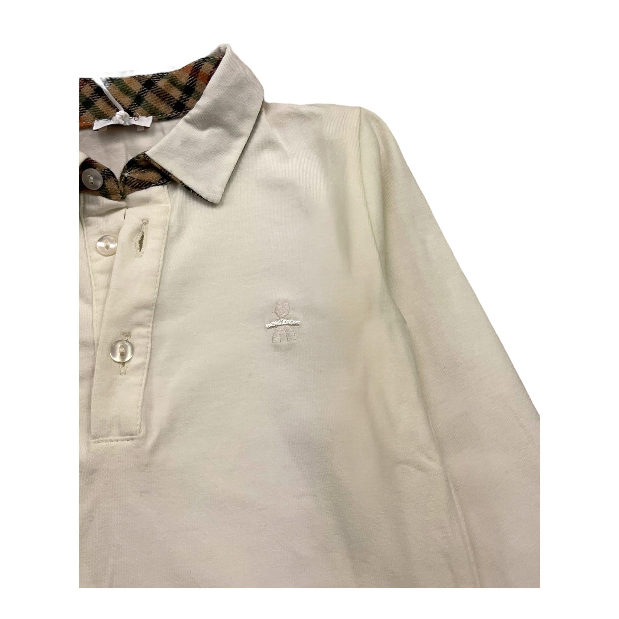 LE BEBE' polo manica lunga tinta unita con colletto in contrasto Panna per Neonato LBB4768 PANNA LE BEBE' 